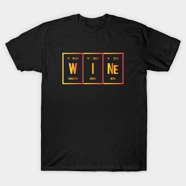 Wine - Periodic Table of Elements T-Shirt by Distrowlinc